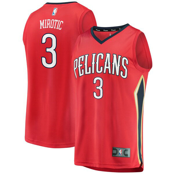 Maillot nba New Orleans Pelicans Statement Edition Homme Nikola Mirotic 3 Rouge